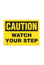 Caution Watch Your Step Sign, 10 x 14, Plastic