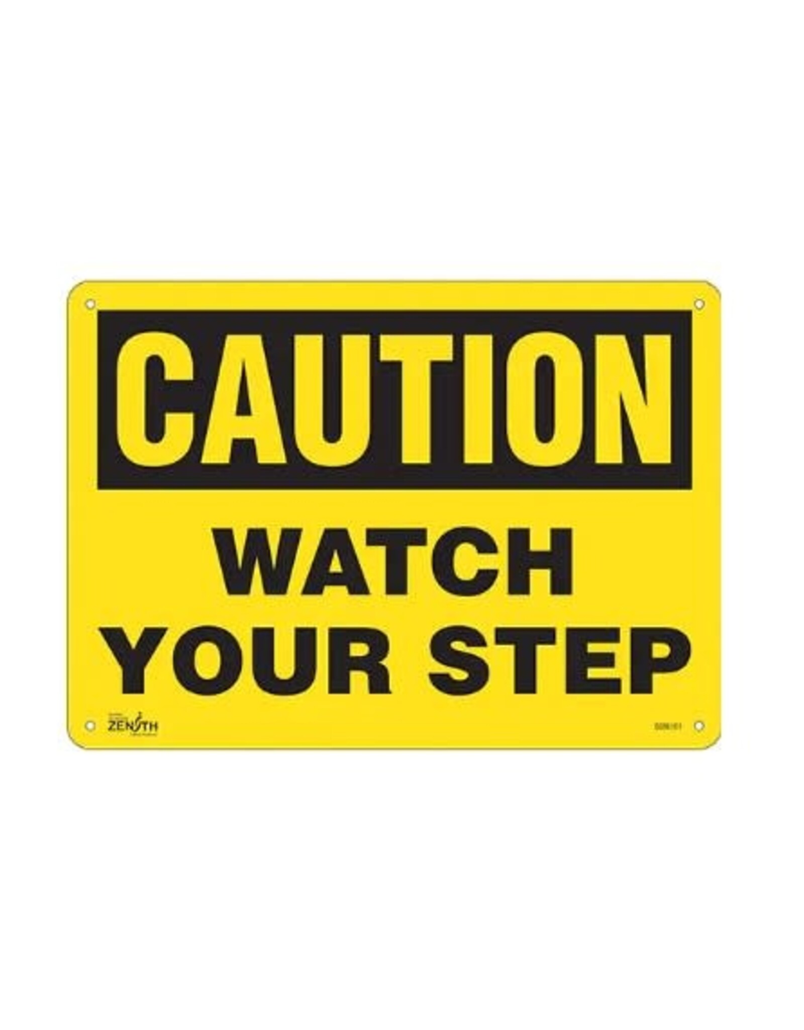 Caution Watch Your Step Sign, 10 x 14, Plastic