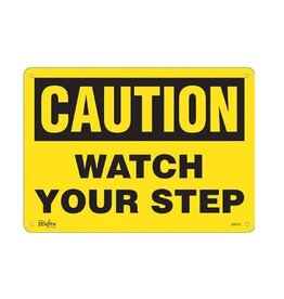 Caution Watch Your Step Sign, 10 x 14, Plastic