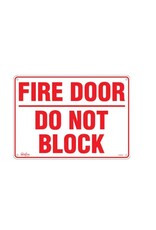 Fire Door Do Not Block Sign, 10 x 14, Plastic