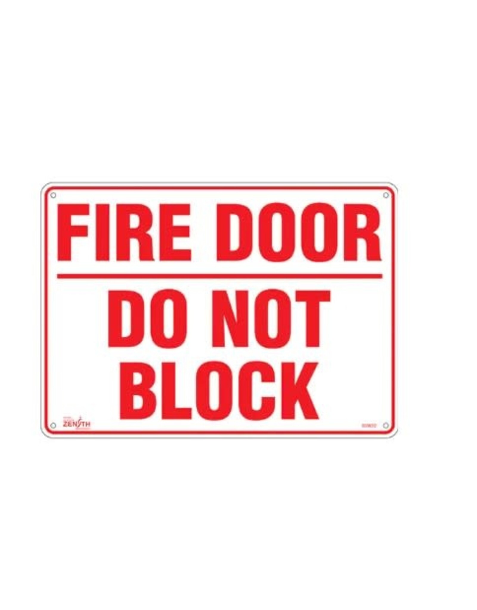 Fire Door Do Not Block Sign, 10 x 14, Plastic