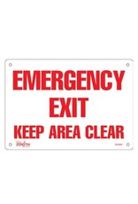 Emergency Exit Sign, 7 x 10 Plastic
