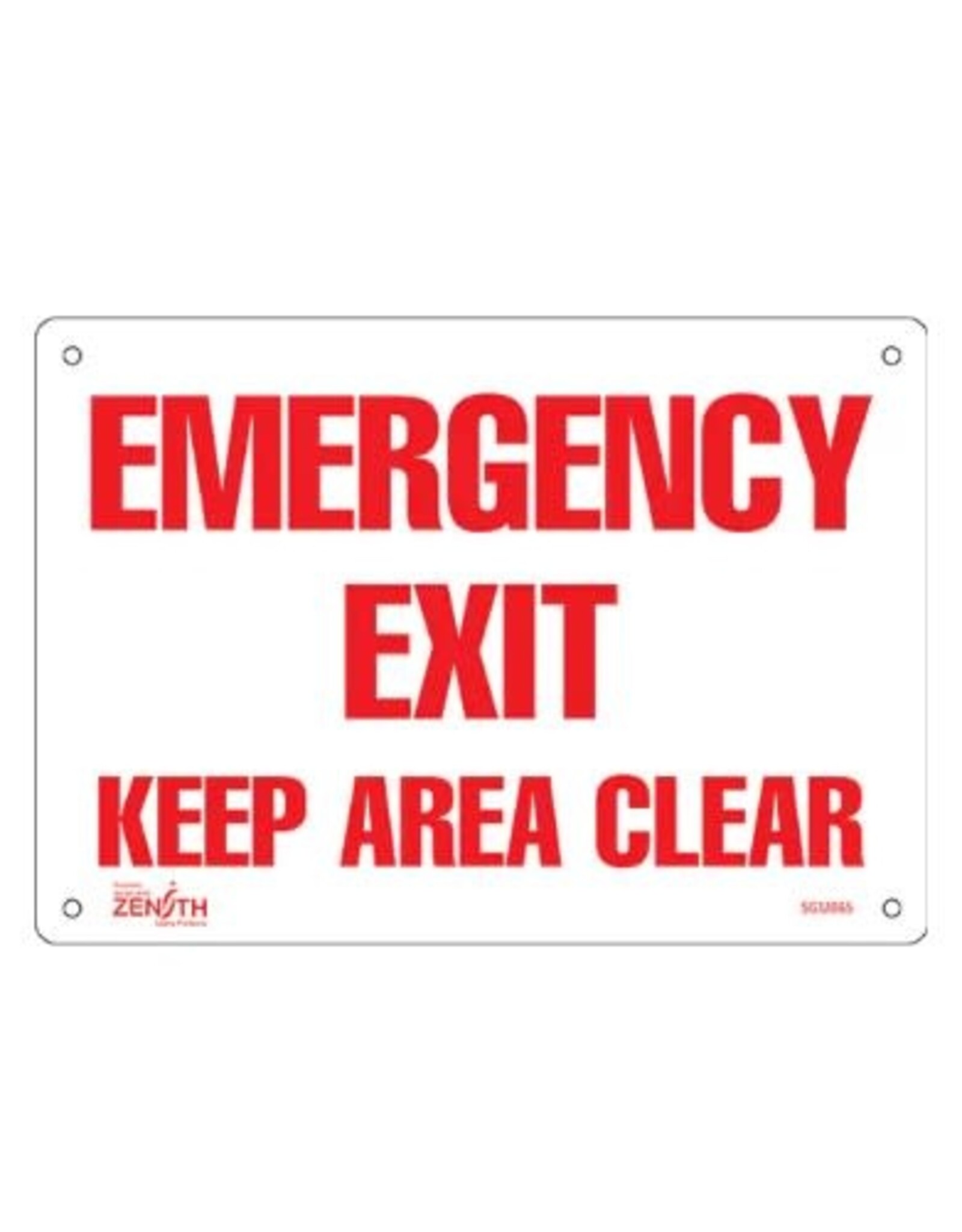 Emergency Exit Sign, 7 x 10 Plastic