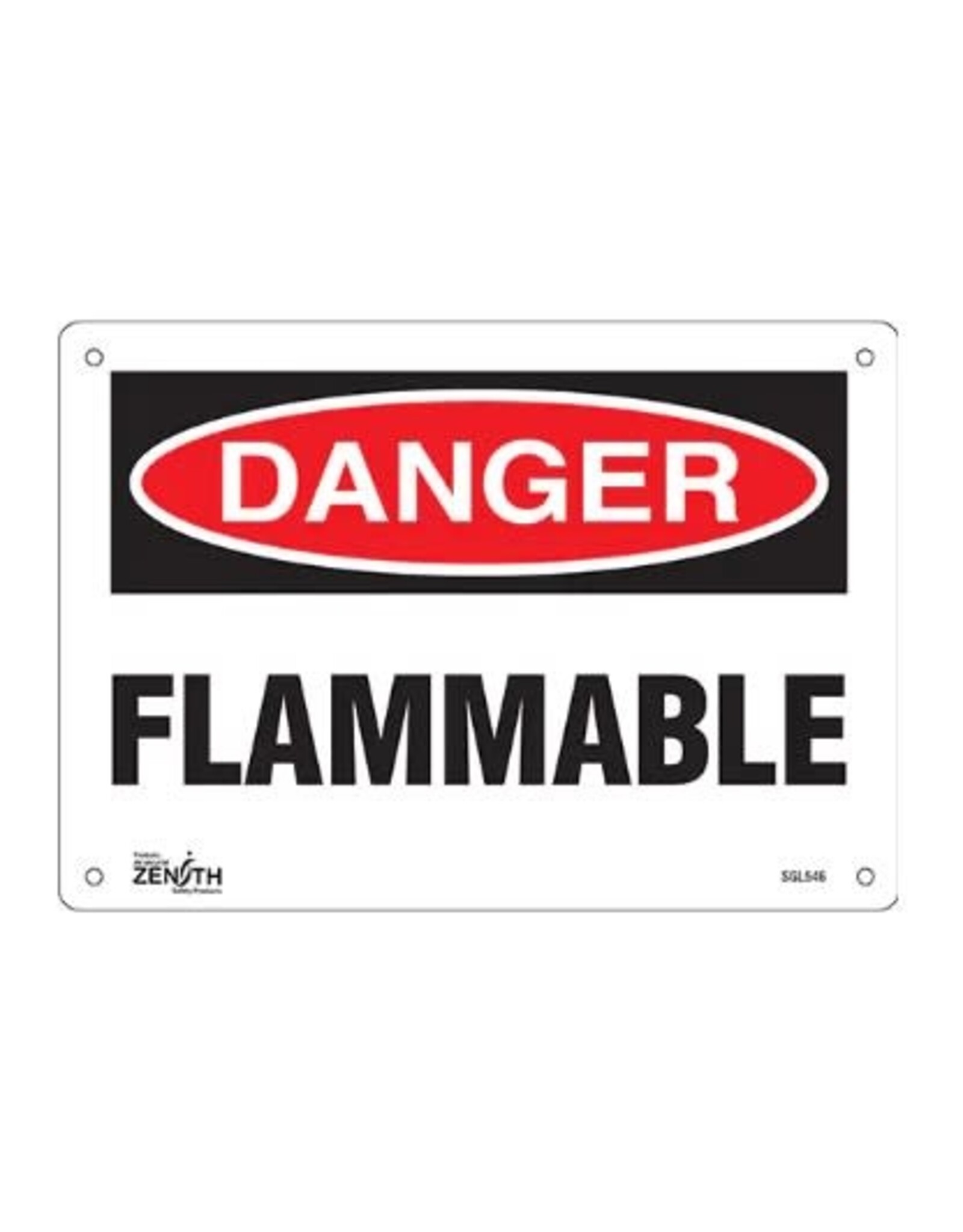 Danger Flammable Sign, 7 x 10 Plastic