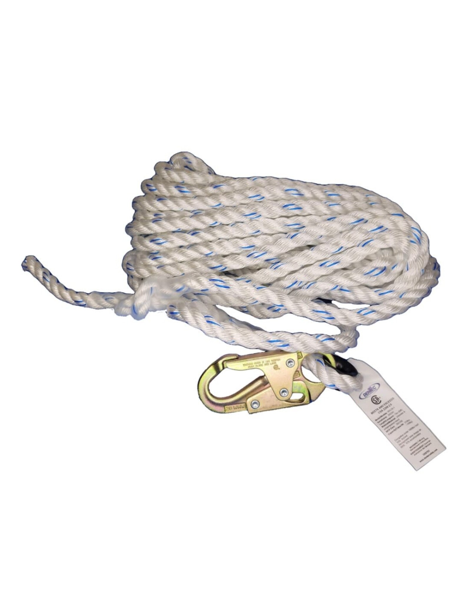 Dentec 5/8" PolyPlus Lifeline w/Snap Hook - 100'