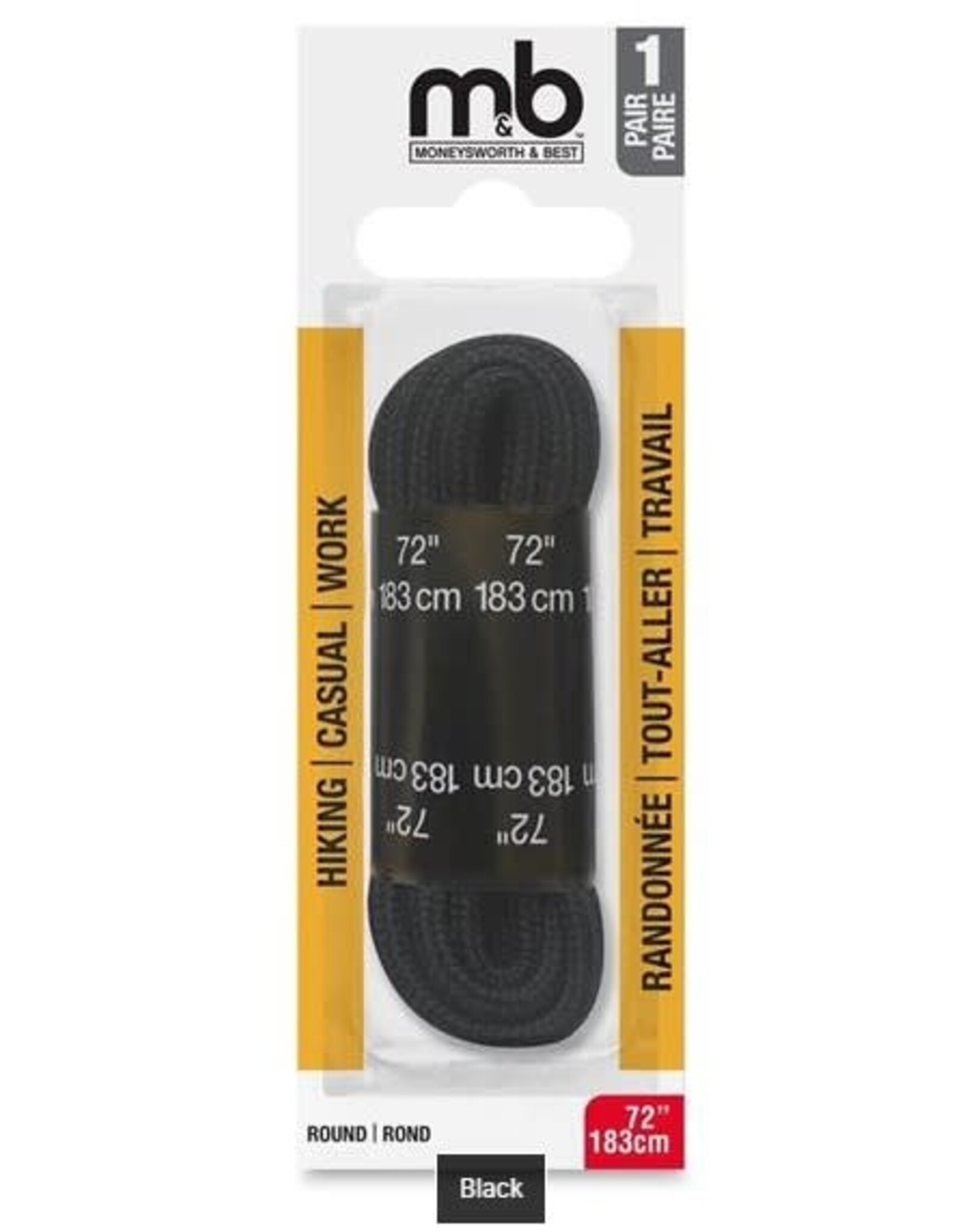 M&B Work Boot/Shoe Laces - Black