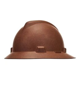 MSA HydroDip Full Brim Hard Hat, Ratchet, Leather, CSA Type I
