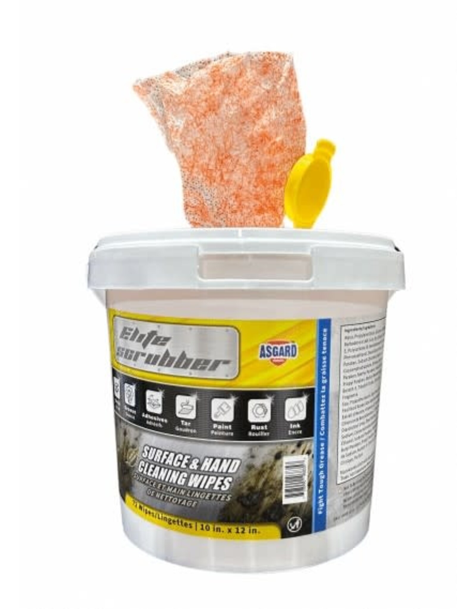 Asgard Elite Scubber Wipes, Dual Sided, 72/Tub
