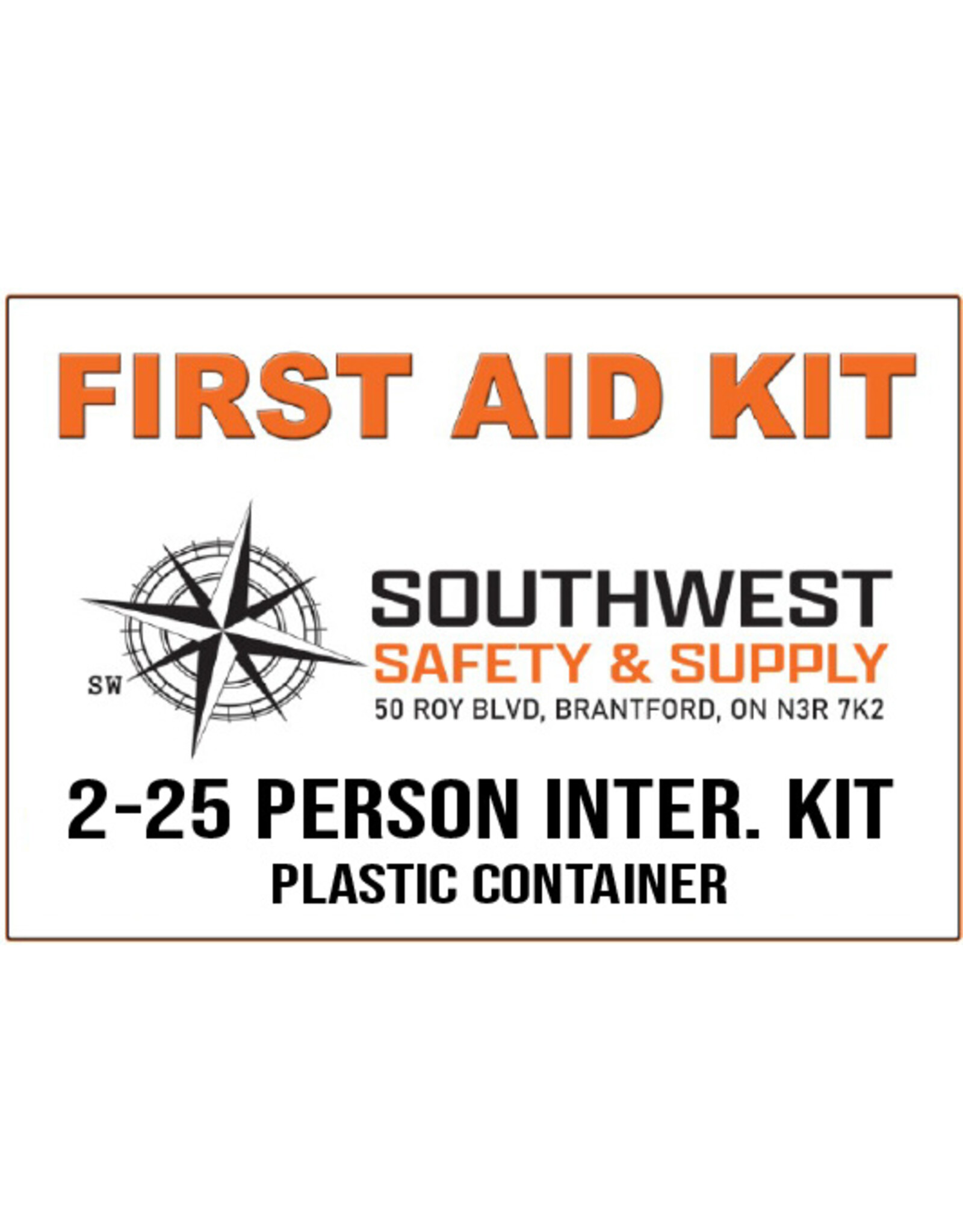 Dentec 2-25 Intermediate CSA Type 3 First Aid Kit, Plastic Case