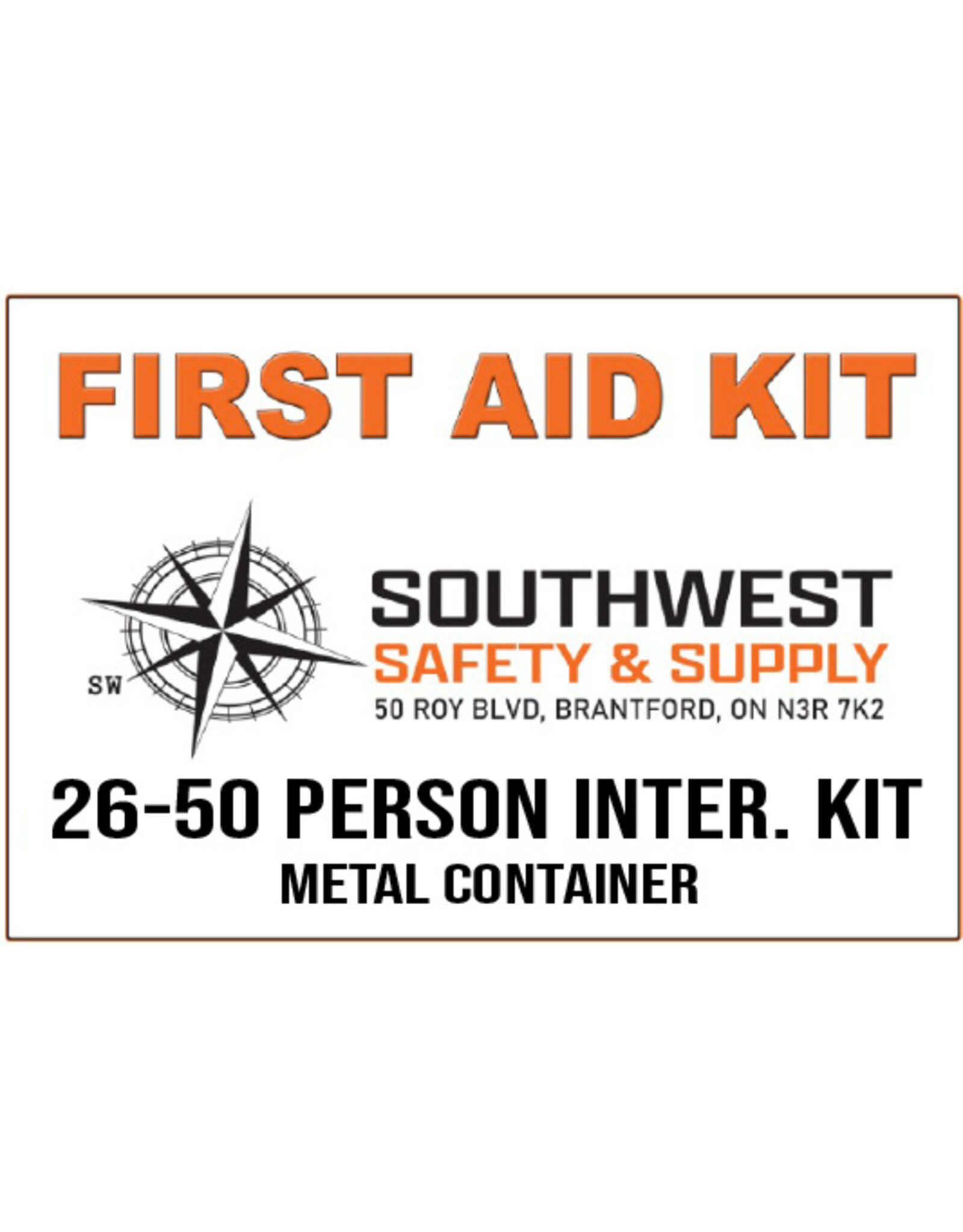 Dentec 26-50 Intermediate CSA Type 3 First Aid Kit, Metal Case