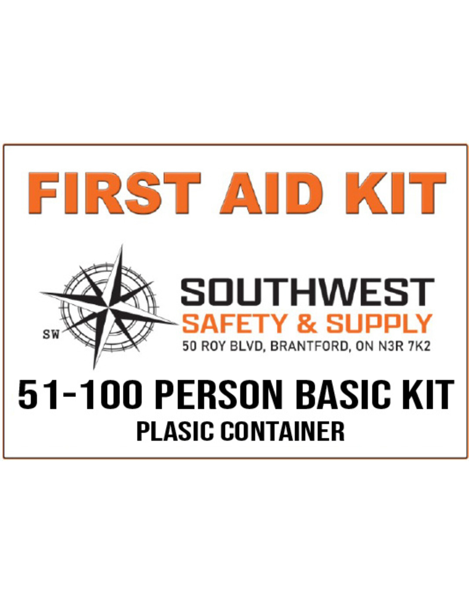Dentec 51-100 Basic CSA Type 2 First Aid Kit, Plastic Case