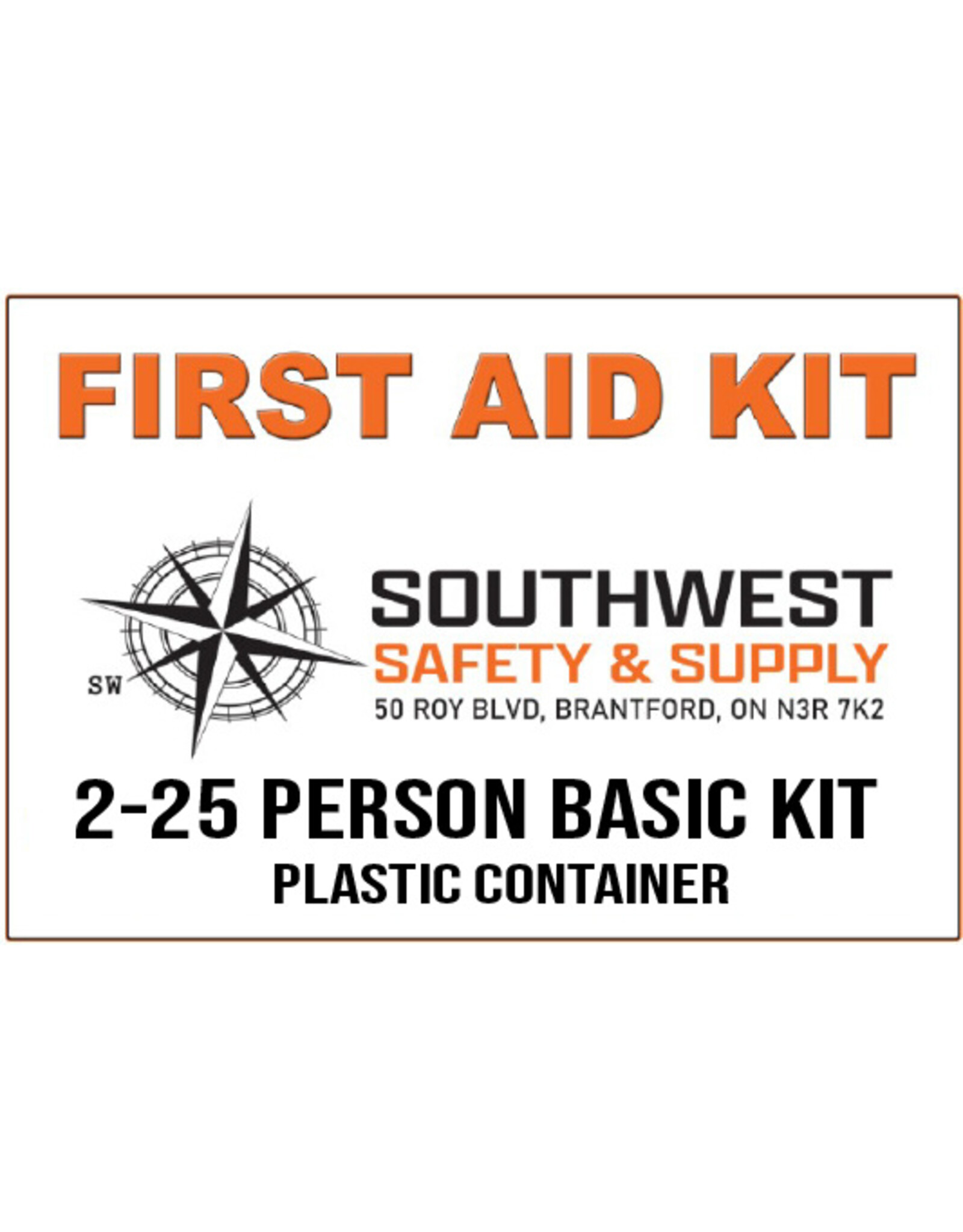 Dentec 2-25 Basic CSA Type 2 First Aid Kit, Plastic Case