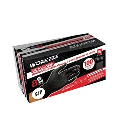 Workeze Nitrile Glove, 8 Mil Diamond, 100/Bx