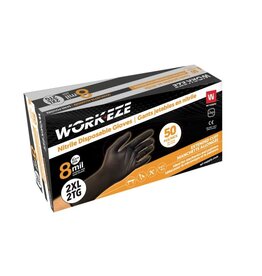 Workeze Nitrile Glove, 8 Mil Smooth, 50/Bx