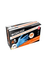 Workeze Blue Nitrile Gloves, 4 mil, 100/Bx