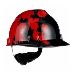 MSA Freedom Hard Hat, Blk/Red Maple Leaves