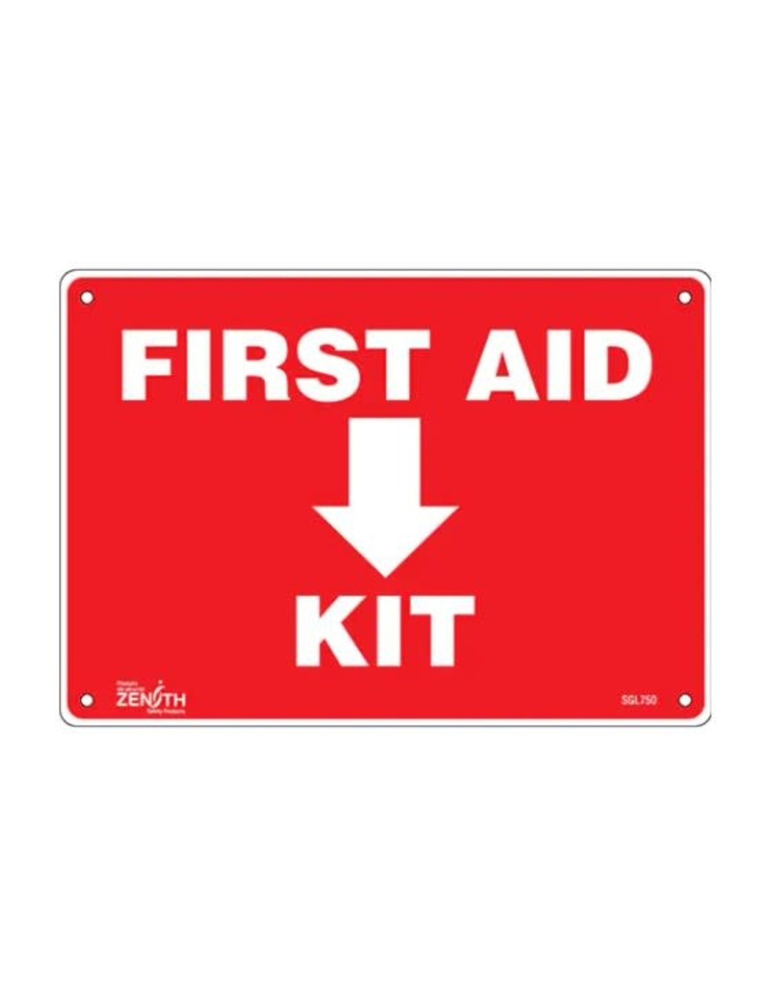First Aid Sign - 10" X 7" - Plastic/Red