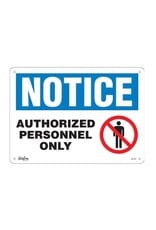 Authorized Personnel Only Sign, 10 x 17 Plastic