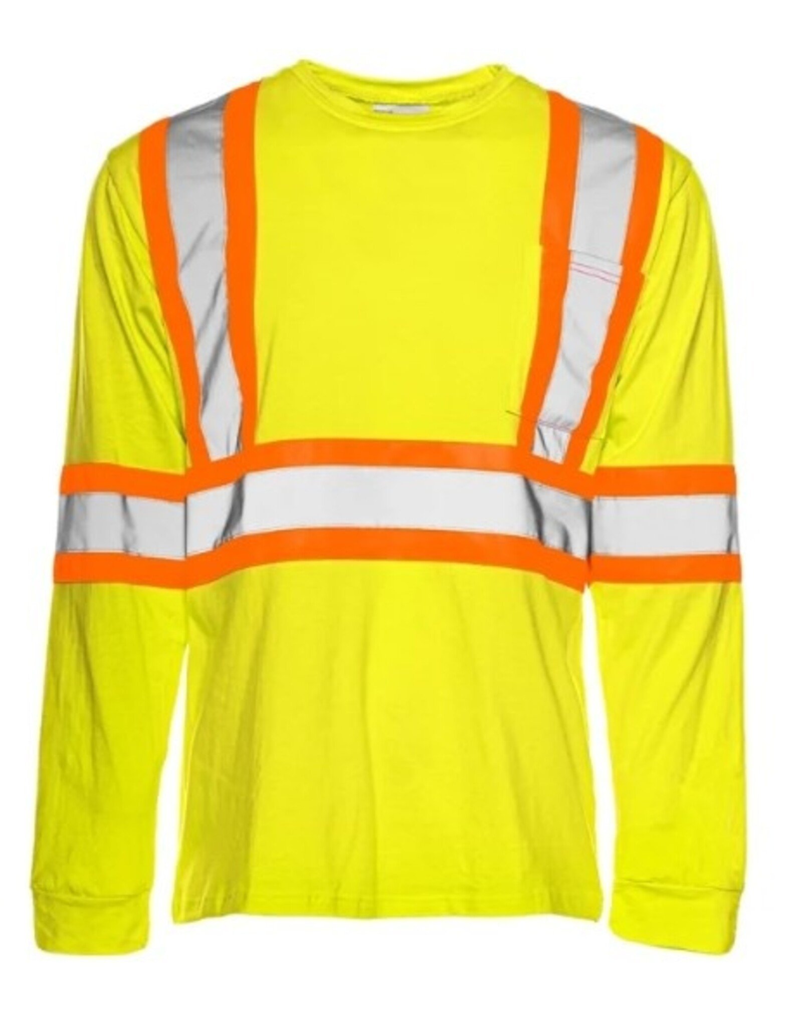 Ground Force Cotton High Vis Long Sleeve T, 4" Tape