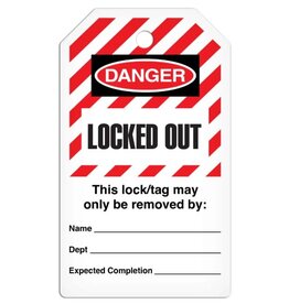 LOTO Danger Lockout Tags, 25/Pk