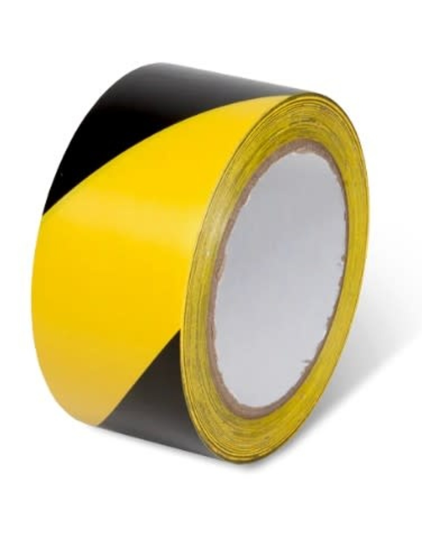Hazard Warning Tape, PVC 6 Mil, Blk/Yel, 2" x 100'