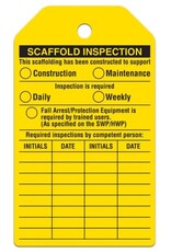 SCAFFOLD INSPECTION Safety Tag, 25/Pk