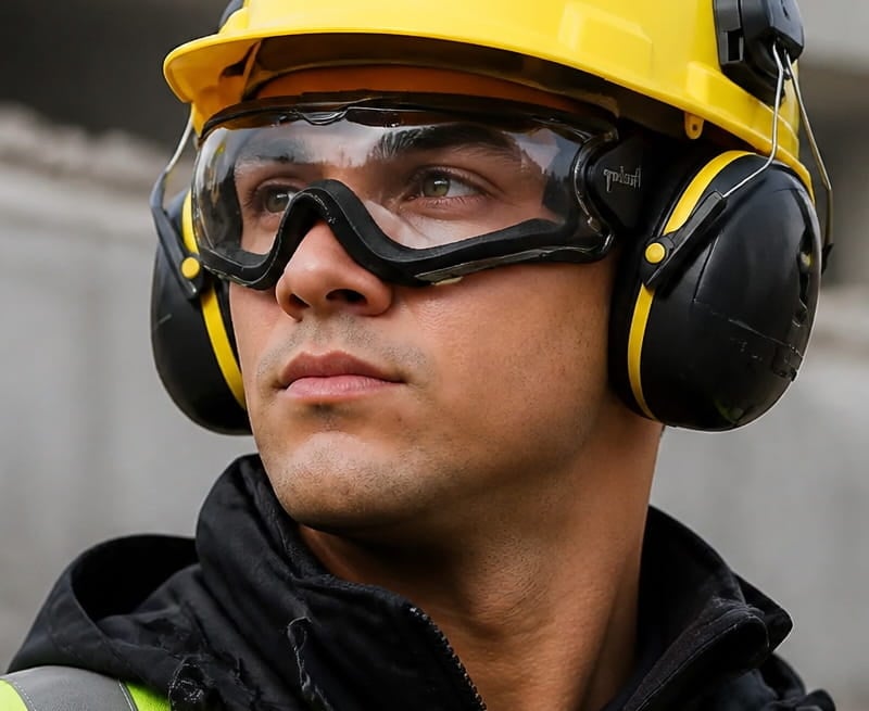 Hart hat with ear protection