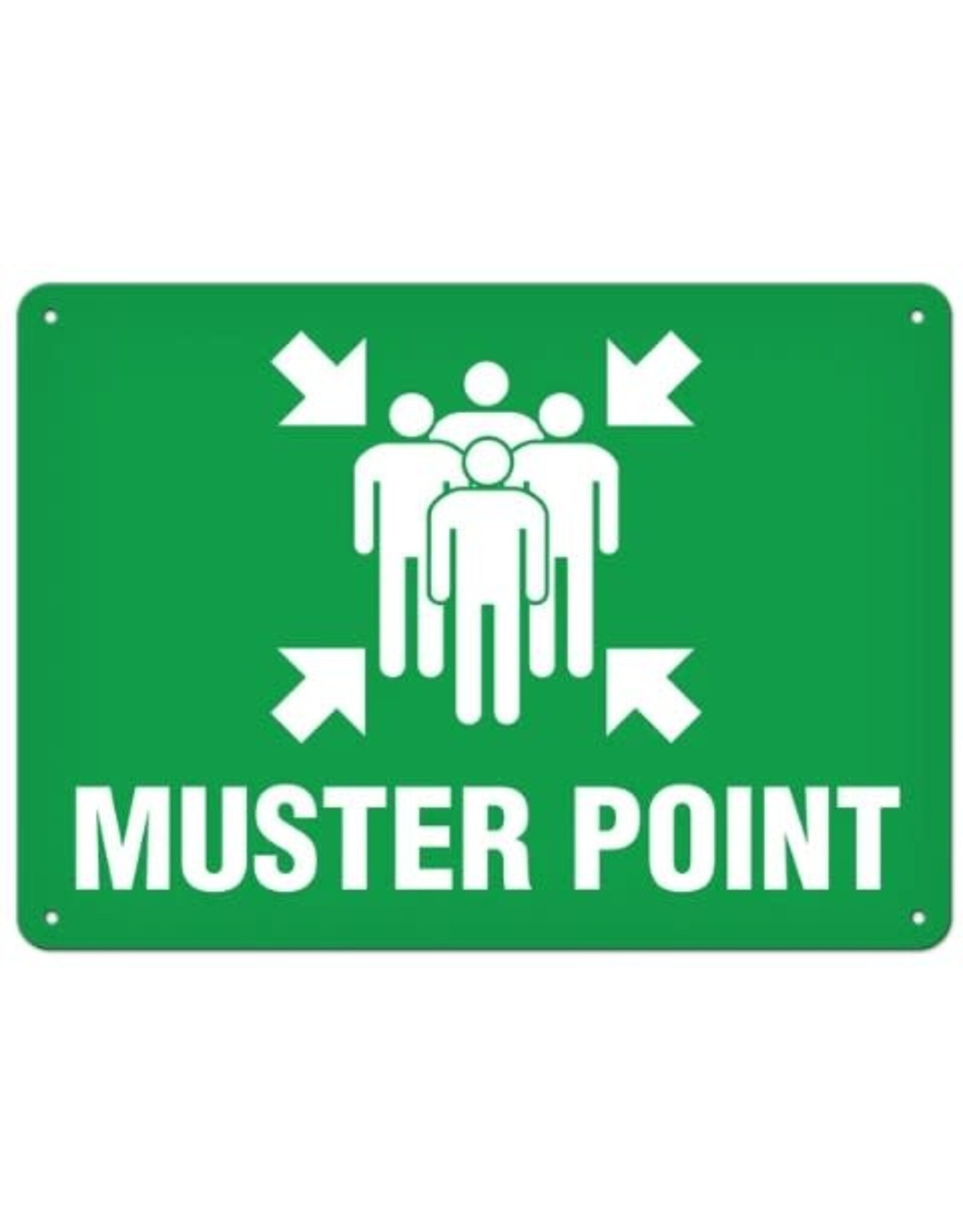 Muster Point Sign, 10 x 14, Plastic