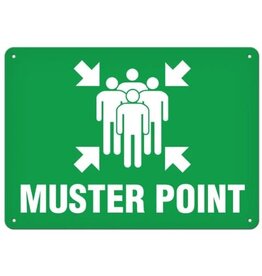 Muster Point Sign, 10 x 14, Plastic
