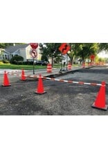 Telescopic Traffic Cone Bar - White/Orange, ABS 4' - 7'