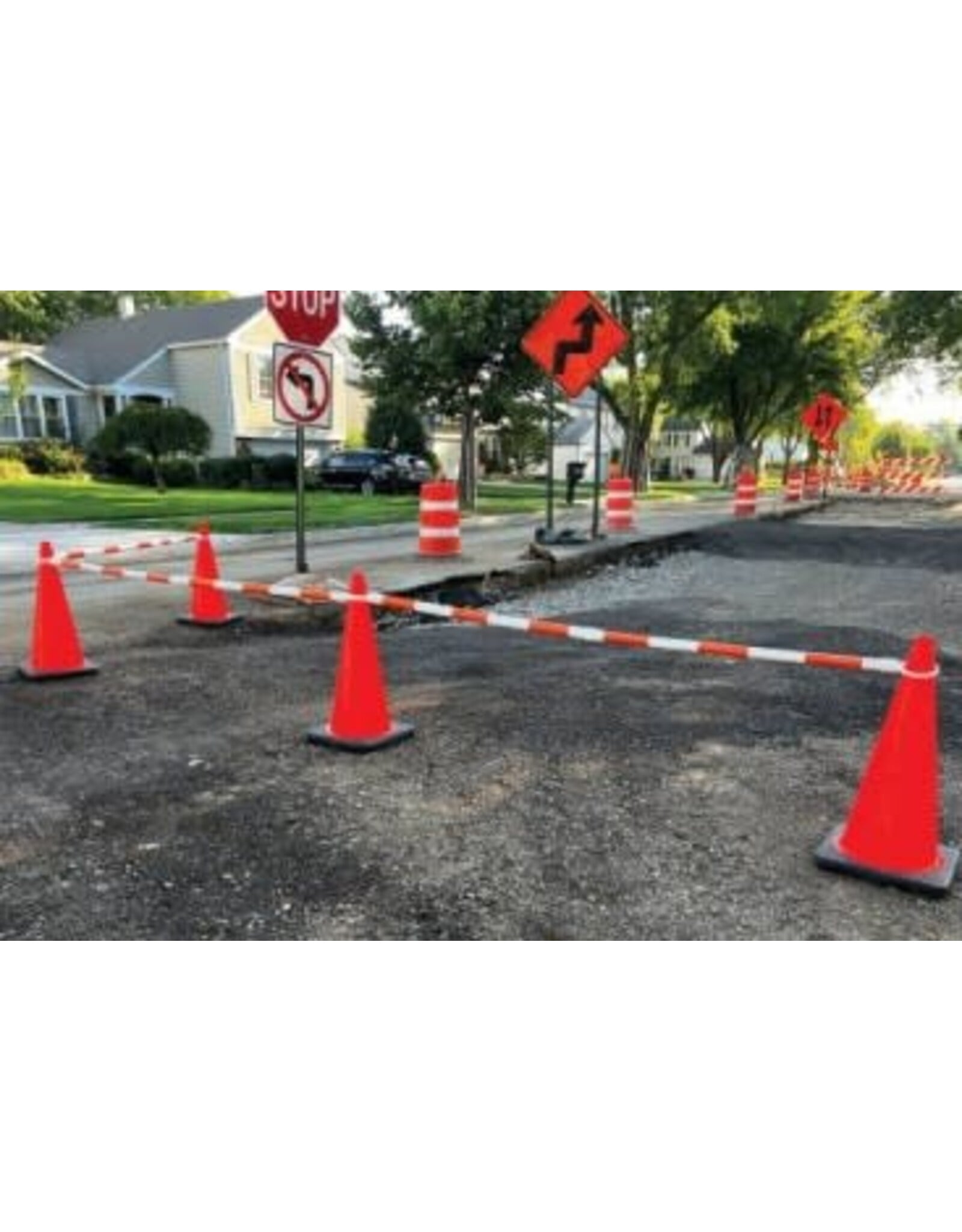 Telescopic Traffic Cone Bar - White/Orange, ABS 4' - 7'