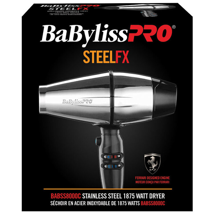 BABYLISSPRO Steel FX Stainless Steel Hairdryer - BABSS8000C