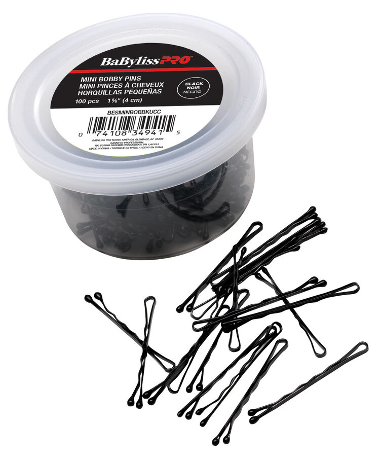 BABYLISSPRO Mini Crimped Bobby Pins - Secure Hold (1-5/8")