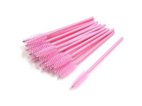 SILKLINE Pink Disposable Mascara Applicator 3.8'' / 25 per Bag