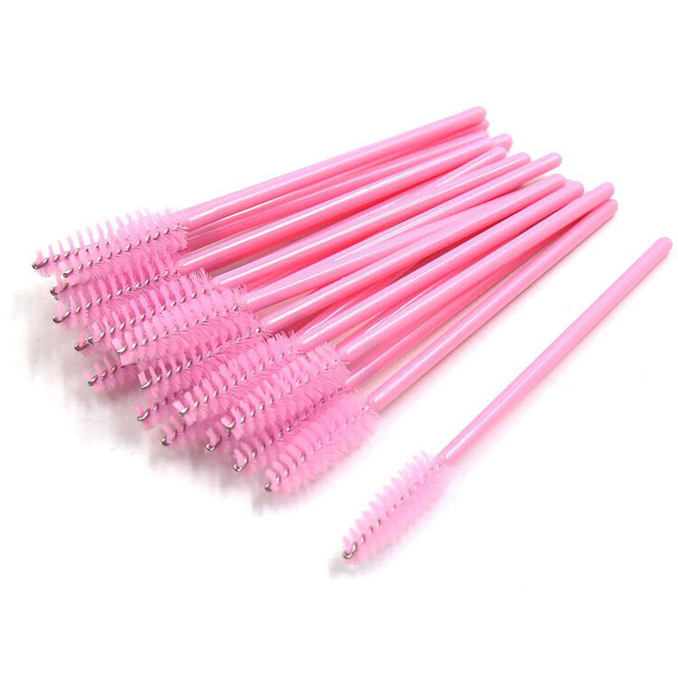 SILKLINE Pink Disposable Mascara Applicator 3.8'' / 25 per Bag - SLMASCAPPPKC