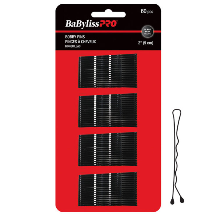 BABYLISSPRO Crimped Bobby Pins | 2" 60/ Card - Professional Hold
