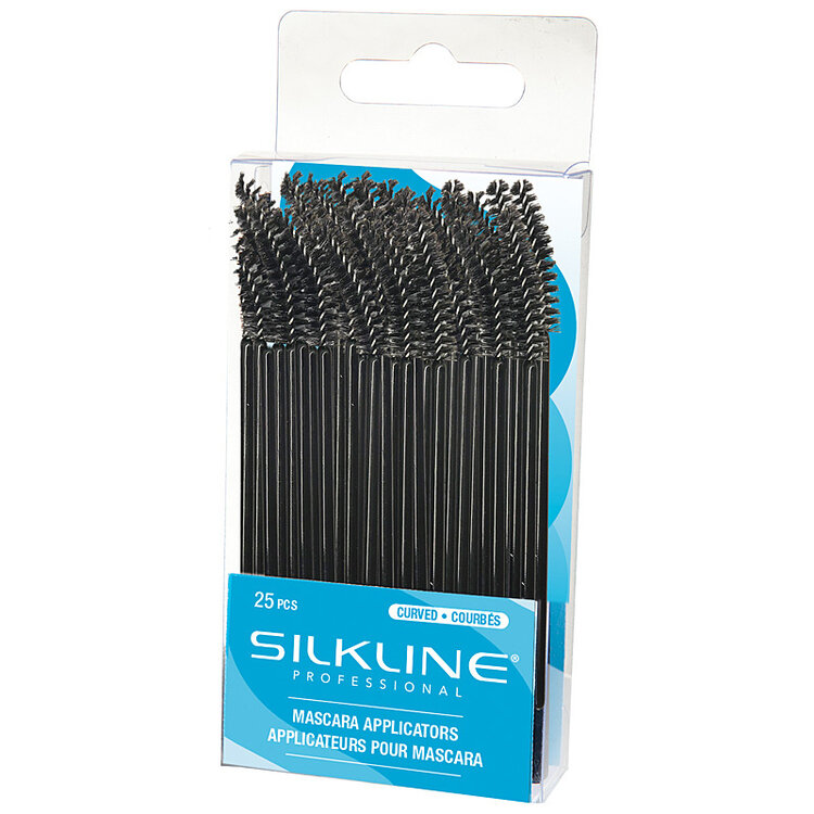 SILKLINE Applicateur Courbés Mascara 3.8'' / 25 par Boîte - SLMASCURAPPC