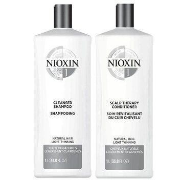 NIOXIN Pro Clinical NIOXIN - ***SYSTEME | 1 Cheveux Naturels | Duo Shampooing et Revitalisant 1L (33.8 oz)