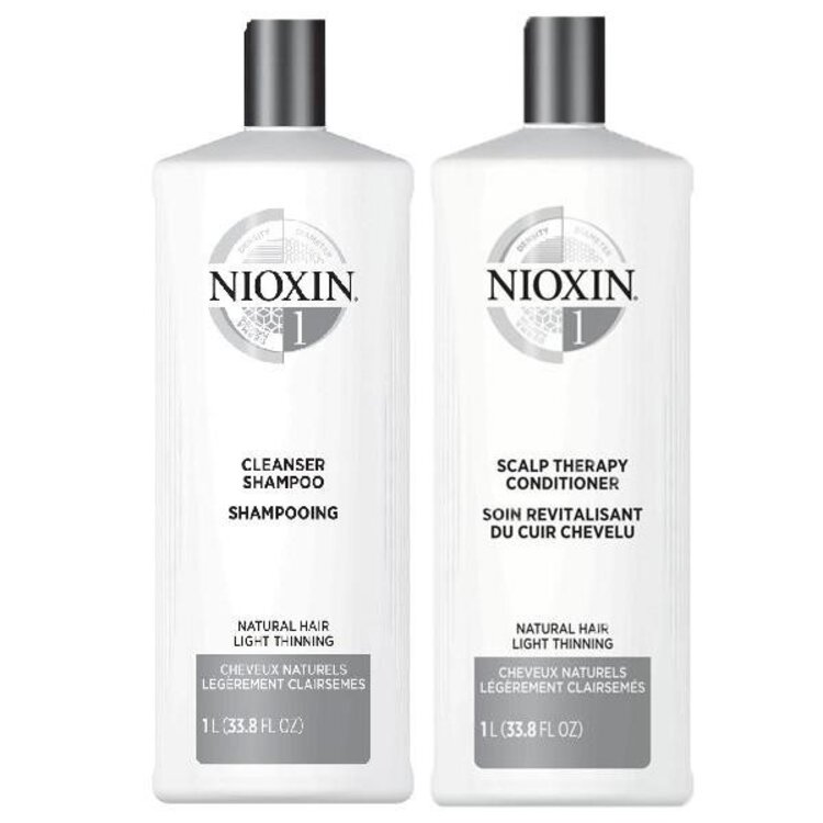 NIOXIN Pro Clinical NIOXIN - ***SYSTEME | 1 Cheveux Naturels | Duo Shampooing et Revitalisant 1L (33.8 oz)
