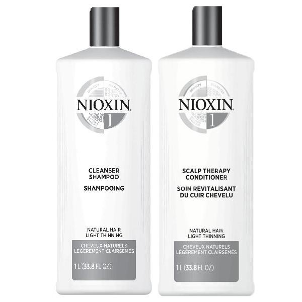 NIOXIN - ***SYSTEME | 1 Cheveux Naturels | Duo Shampooing et Revitalisant 1L (33.8 oz)