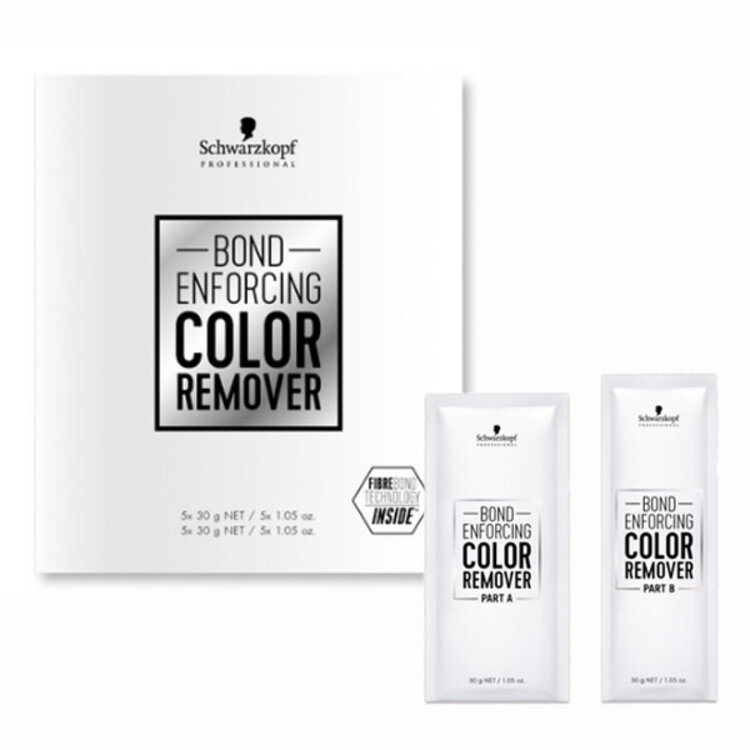 SCHWARZKOPF PROFESSIONAL Bond Enforcing Color Remover 5x Sachets A 30g (1.05 oz) et 5x B 30ml (1.05 oz)