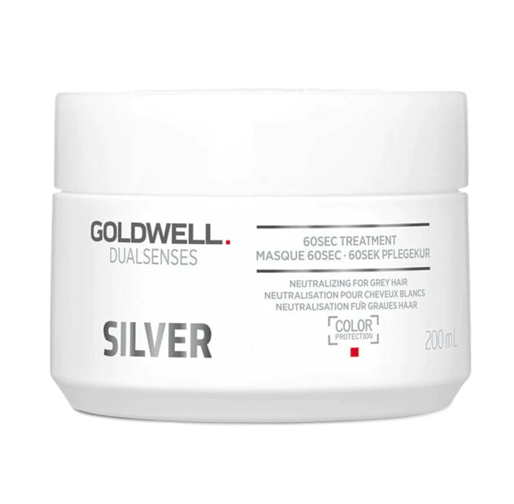 GOLDWELL Dualsenses | Silver 60 sec Mask - Neutralizes Yellow Tones (200ml/6.7oz)