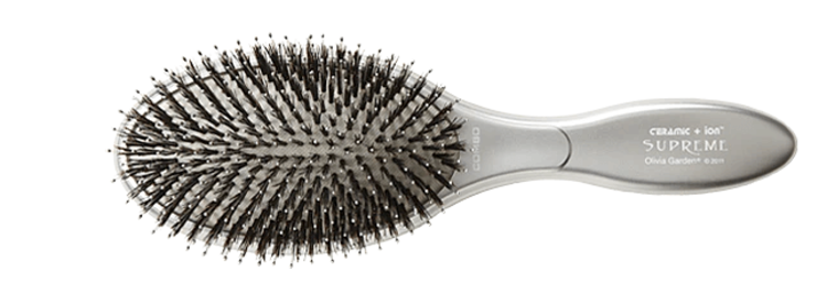 OLIVIA GARDEN CERAMIC + ION | SUPREME & STYLER Brosse Ovale Poils 100% Sanglier - CISP-CO
