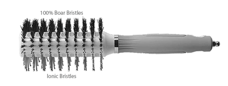 OLIVIA GARDEN CERAMIC + ION | TURBO VENT OVAL TWIN Brosse Ovale Poils Ioniques et Sanglier
