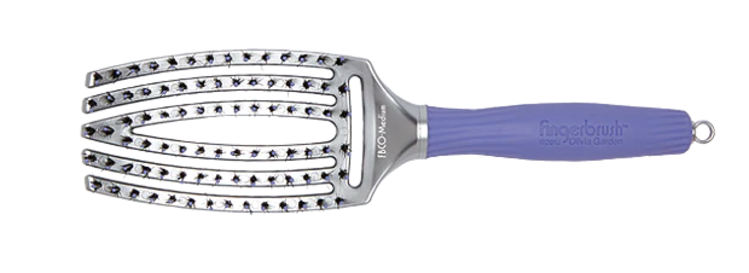 OLIVIA GARDEN FINGERBRUSH Brosse Paddle Courbée et Ventilée Poils Ioniques et Sanglier