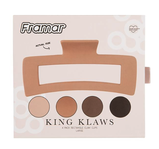 KING KLAWS Grandes Pince pour Cheveux (Paquet de 4)