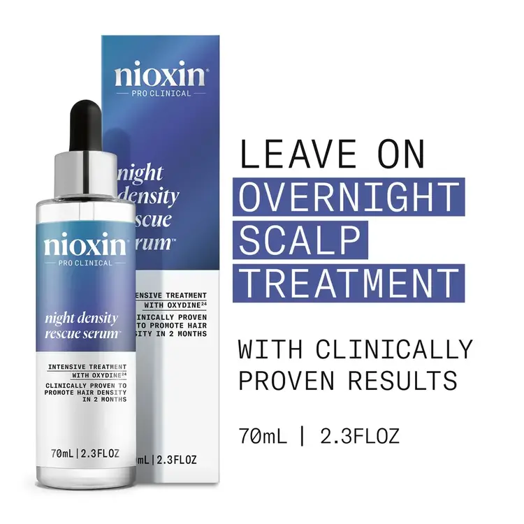 NIOXIN Pro Clinical NIOXIN - SERUM | Night Density Rescue | Traitement Intensif avec Oxydine 70ml (2.3 oz)