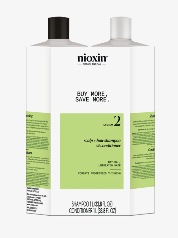 NIOXIN Pro Clinical NIOXIN - SYSTEM 2 Duo Shampooing & Revitalisant 1L (33.8 oz)