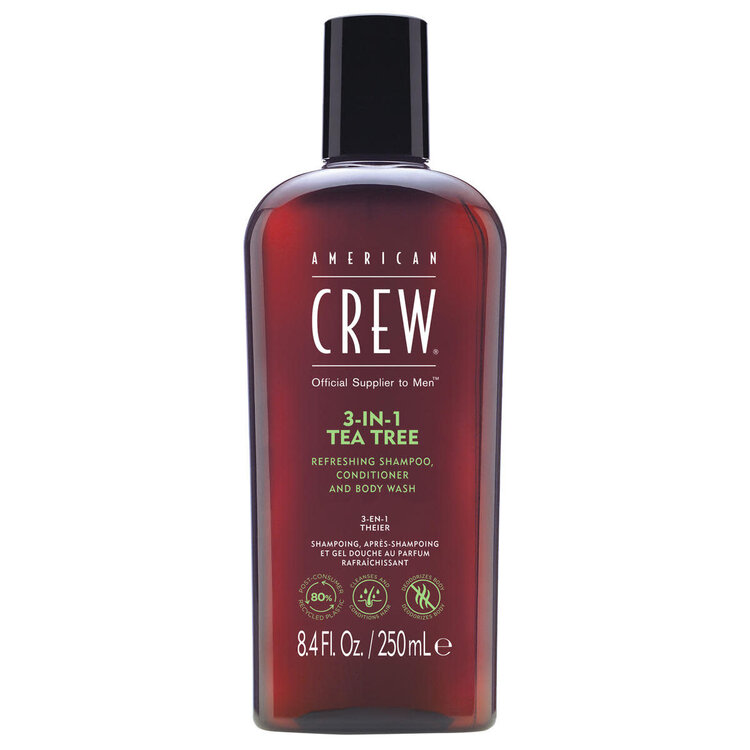 AMERICAN CREW AMERICAN CREW - TEA TREE 3-IN-1 Shampoo, Conditioner and Body Wash / Shampooing Soin et Gel Douche