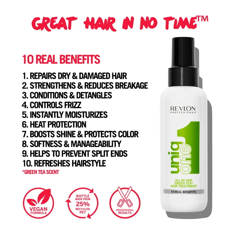REVLON PROFESSIONAL Uniq One | All In One Green Tea Traitement Capillaire - 10 Bienfaits (150ml/5.1oz)